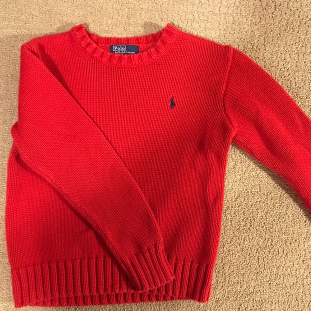 RALPH LAUREN red sweater comfortable cute